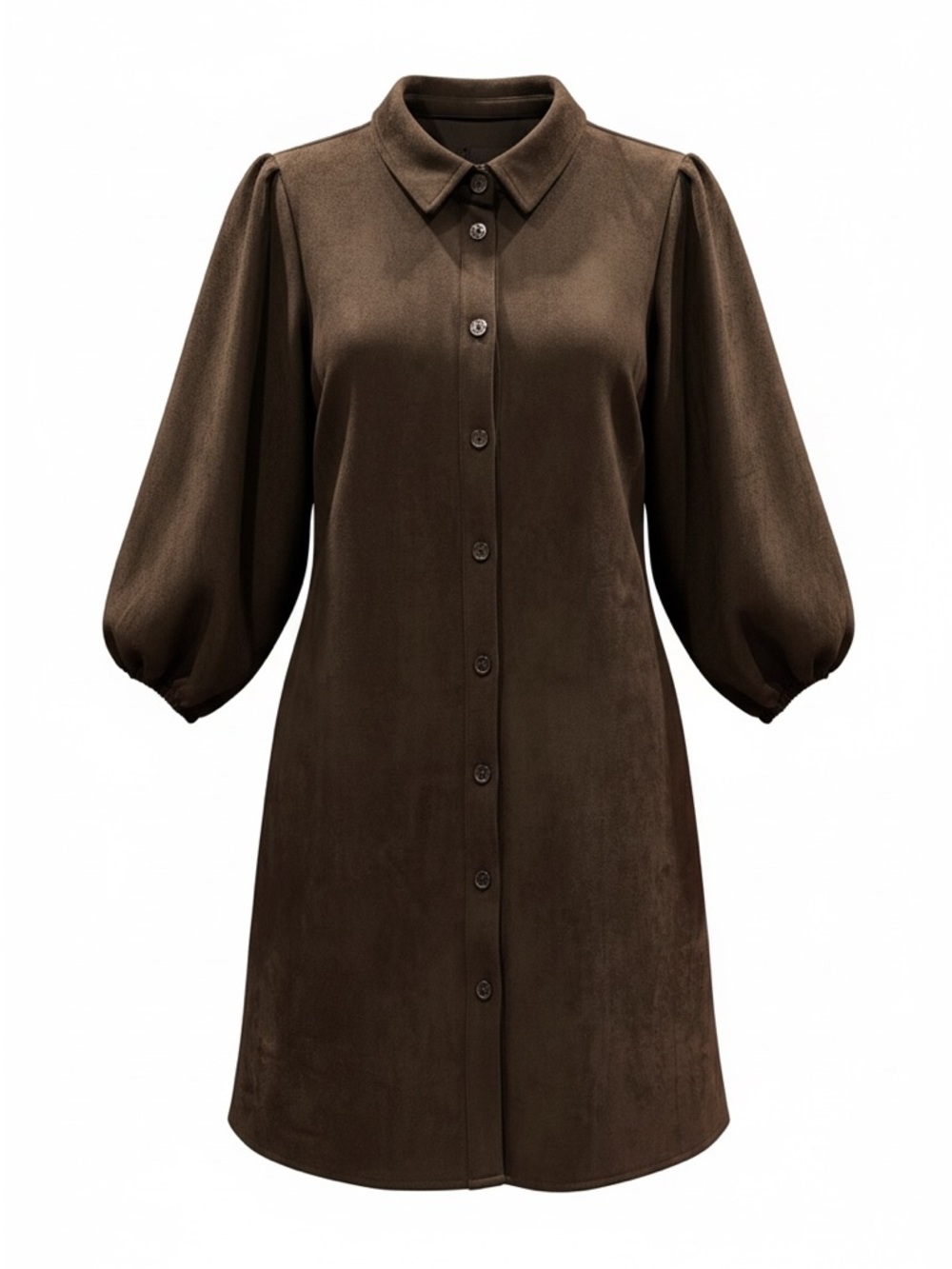 DOLCE CABO BLACK Faux suede puff sleeve shirt dress - M - NWT